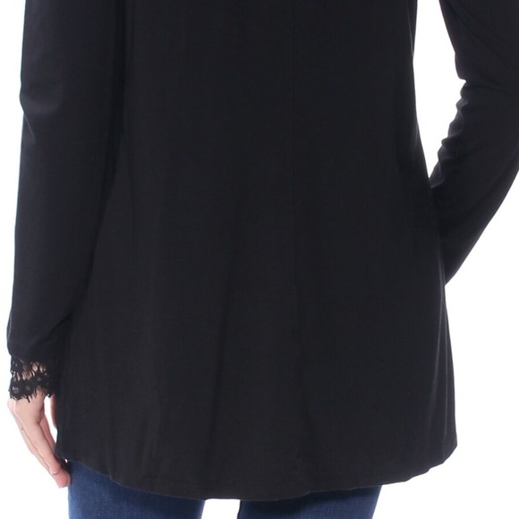 Lauren Ralph Lauren Womens Black Lace Trim Cardiga - Picture 2 of 3